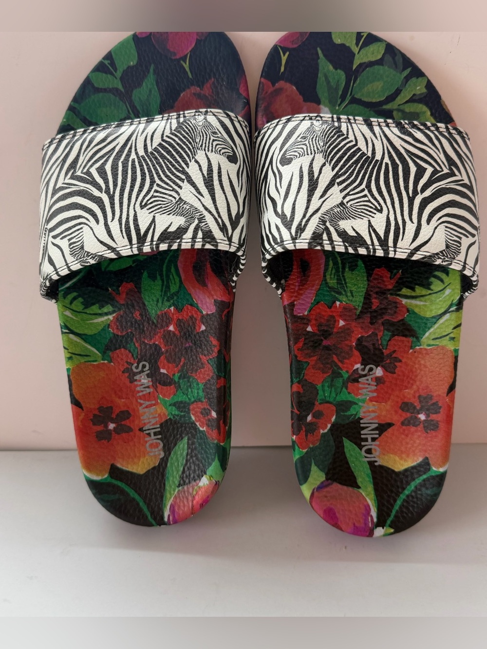 Johnny Was Women's Slides Style Zebra Pool Side 7M